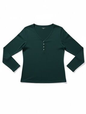 Amazon Essentials Hunter Green V-Neck Long Sleeve Tee XXL